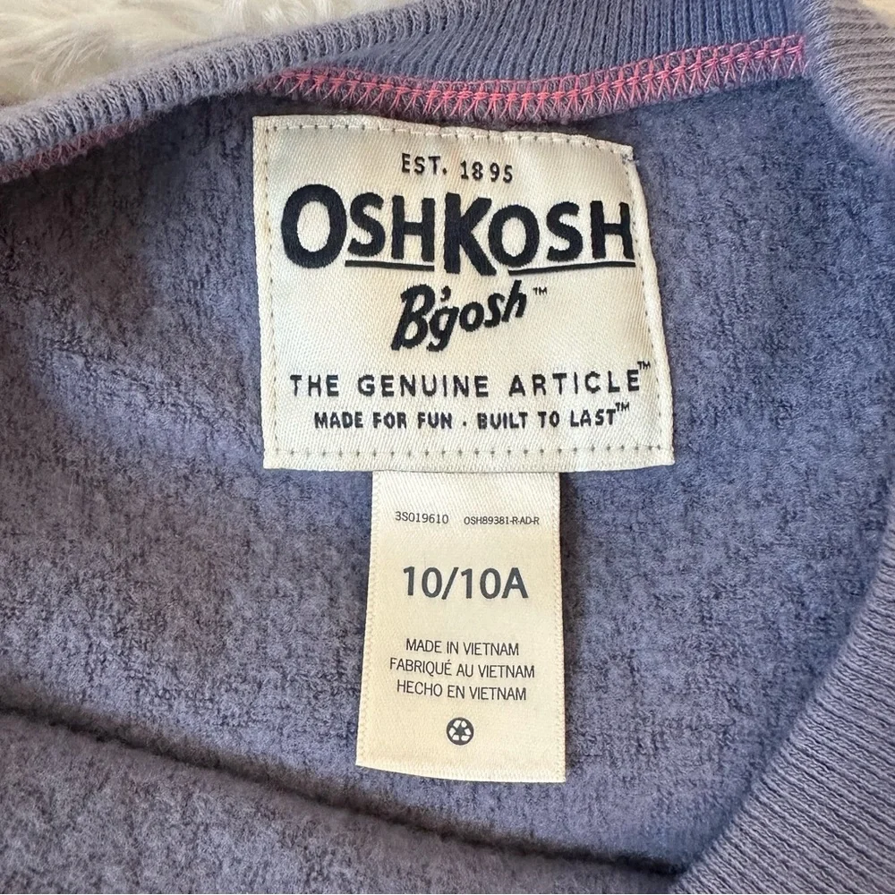 OSHKOSH B’GOSH Blue Crewneck Sweatshirt Girls Size 10 Pullover Long Sleeve